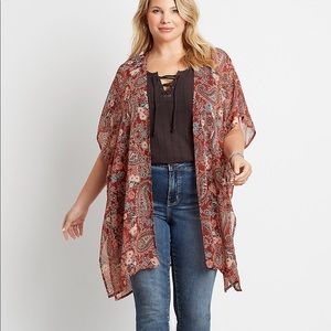 NWT 2X/3X Lightweight Paisley Open Front Kimono